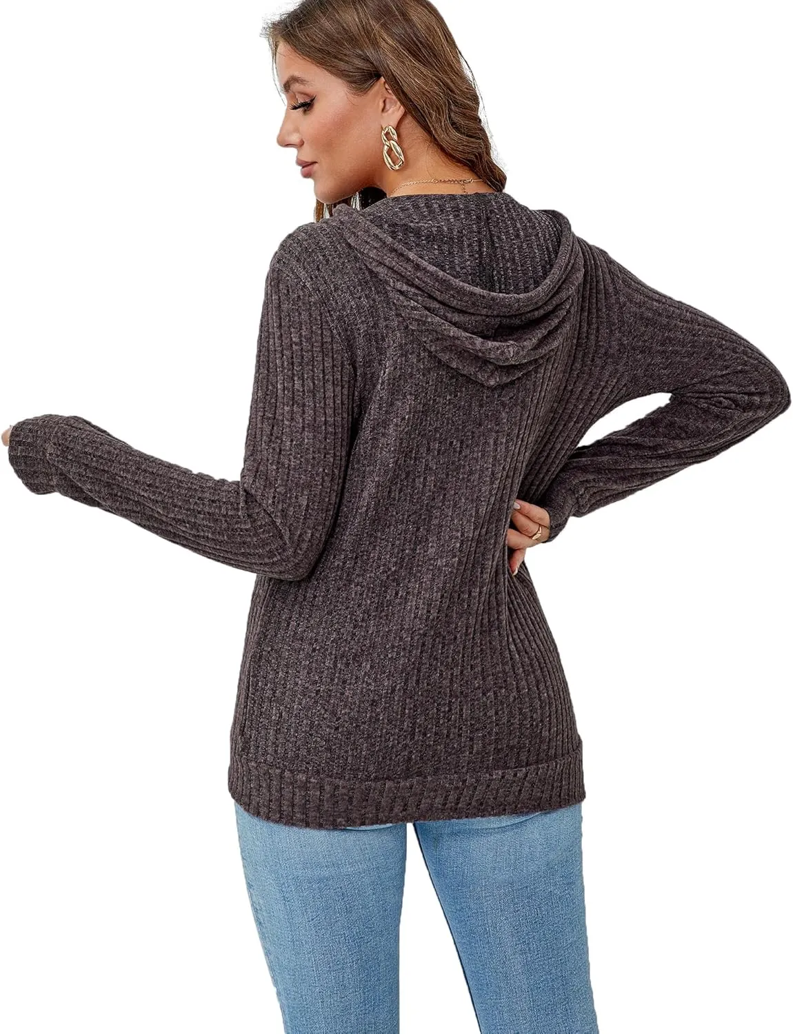 Zipper Hoodie Women's Sweatshirt Jacket Long Sleeve Jacket Lightweight Sweatshirt Women's Zipper Hooded Sweatshirt