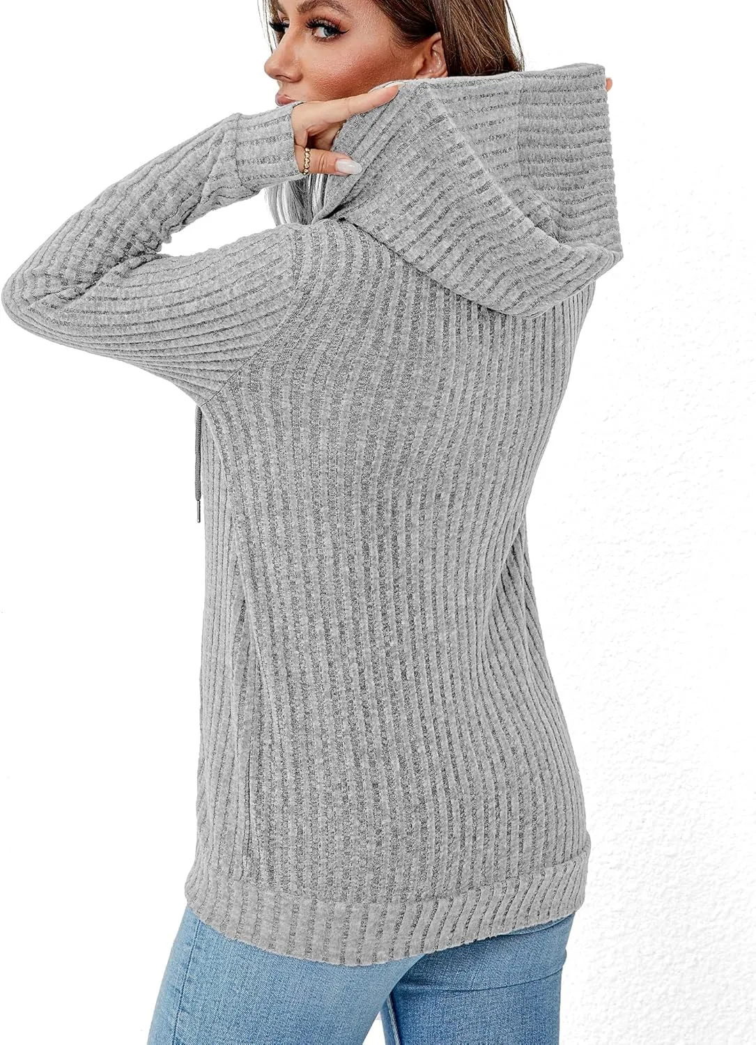Zipper Hoodie Women's Sweatshirt Jacket Long Sleeve Jacket Lightweight Sweatshirt Women's Zipper Hooded Sweatshirt