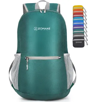 ZOMAKE Ultra Lightweight Hiking Backpack 20L, Packable Small Backpacks Water Resistant Daypack for Women Men(Dark Green)