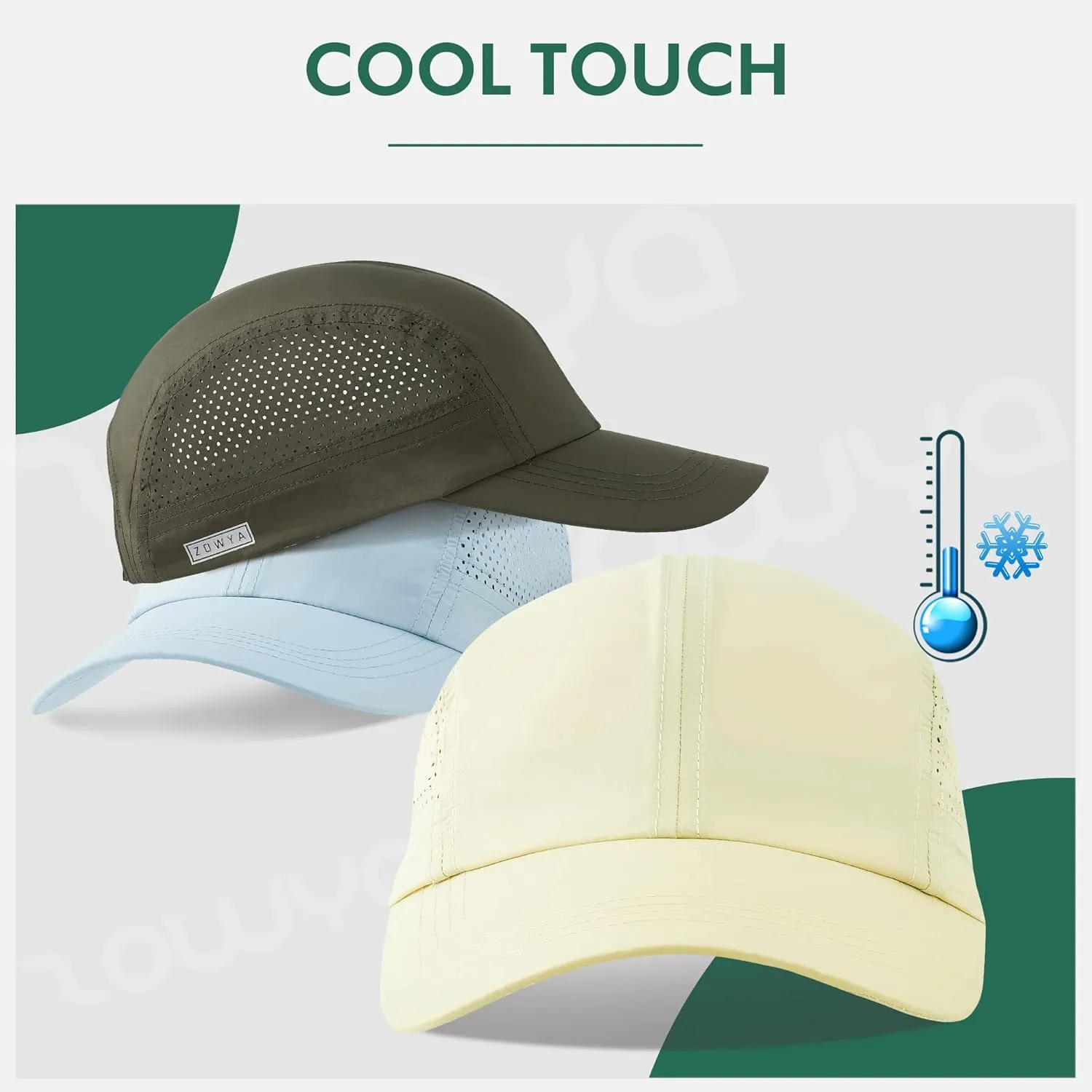 zowya UPF 50  Quick Dry Running Baseball Caps Breathable Outdoor Sports Sun Hat Hiking,Cycling for Men Women