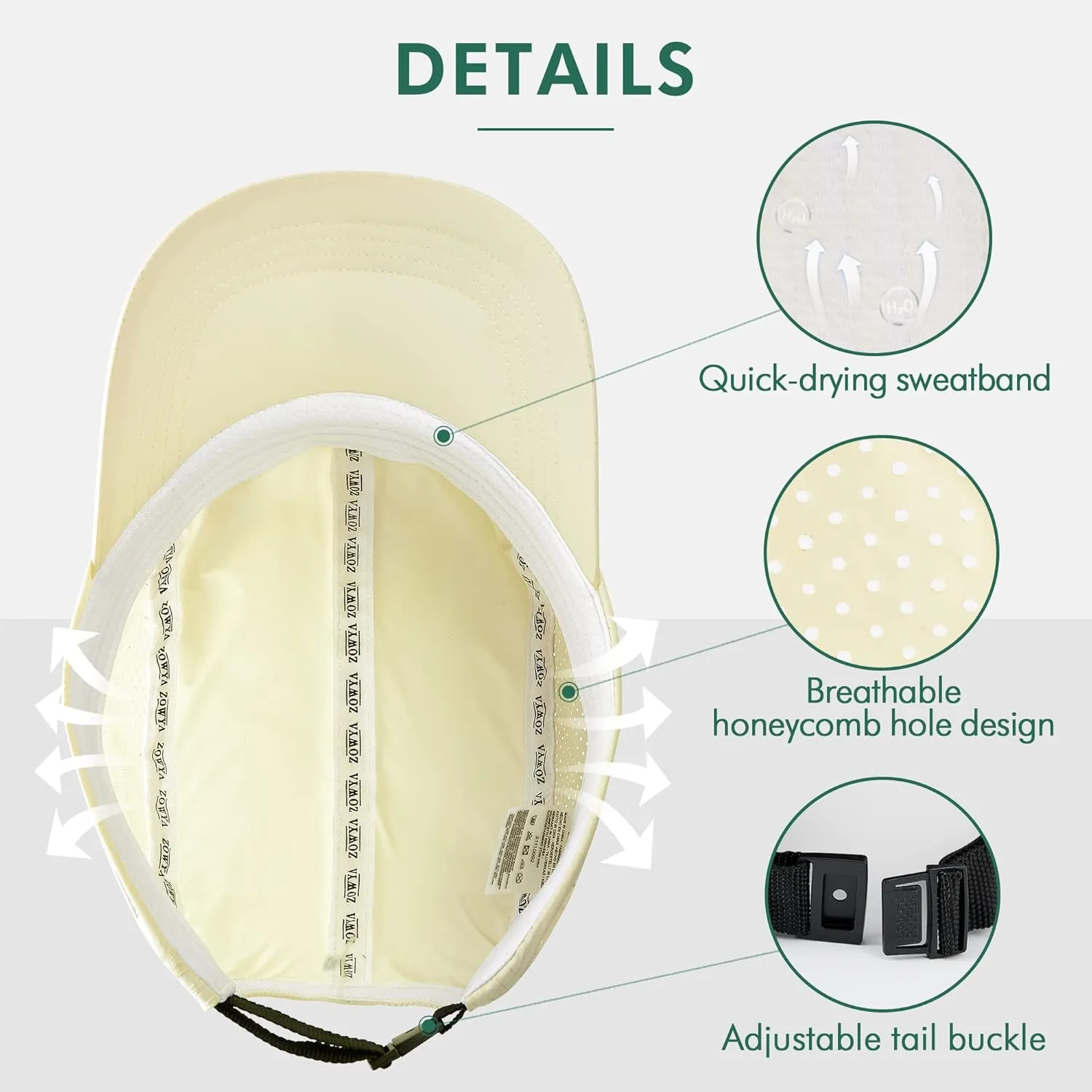 zowya UPF 50  Quick Dry Running Baseball Caps Breathable Outdoor Sports Sun Hat Hiking,Cycling for Men Women
